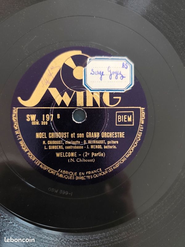 Django reinhardt enregistrement label swing 78 tours 27 disques (image 3)