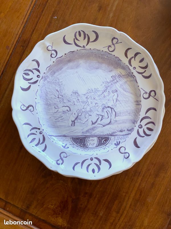 13 assiettes à décor biblique 19e siècle ou avant (18e) attribution Saint Omer (image 11)