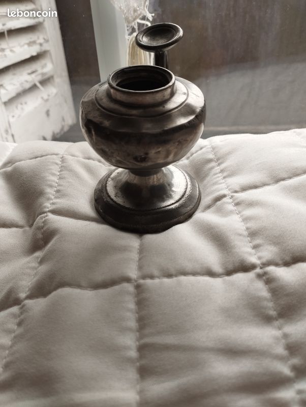 1 Petite Lampe à Huile Etain XIX ème Ancienne Collection Vitrine Bon Etat (image 11)