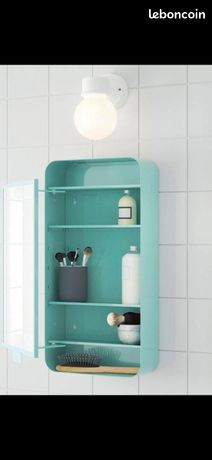 Armoire à Pharmacie IKEA GUNNERN Turquoise 24" – Miroir, Métal Bleu