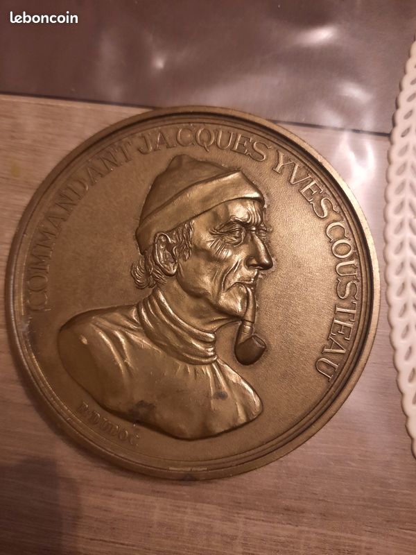 France Médaille Commandant Jacques Yves Cousteau Copper Gilt SPL