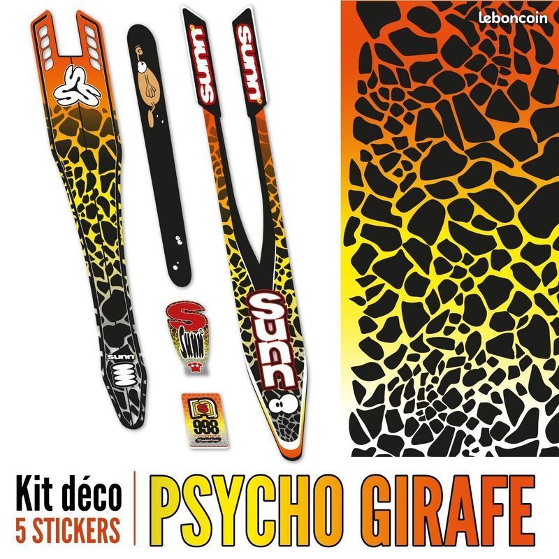 Kit Décalcomanies SUNN VTT – Autocollants Néo-rétro ZEBRE, Fabrication Française
