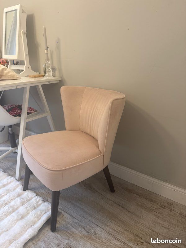 Chaise/Fauteuil Rose Pâle très bon état (image 3)