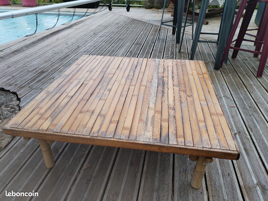 Table basse extérieure ou intérieure bambou (image 6)