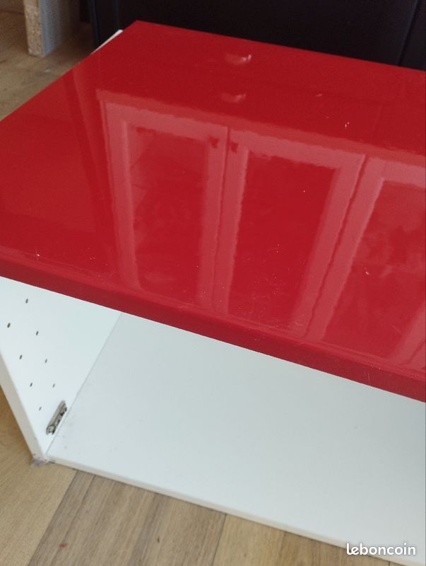 Porte façade de tiroir rouge verni Ikea pour caisson metod (image 5)