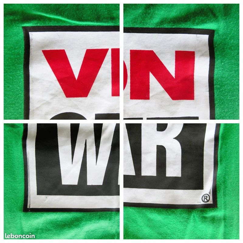 T-shirt Vintage Vision Street Wear - Homme Taille S - Années 90 - Vert - Occasion Parfait état
