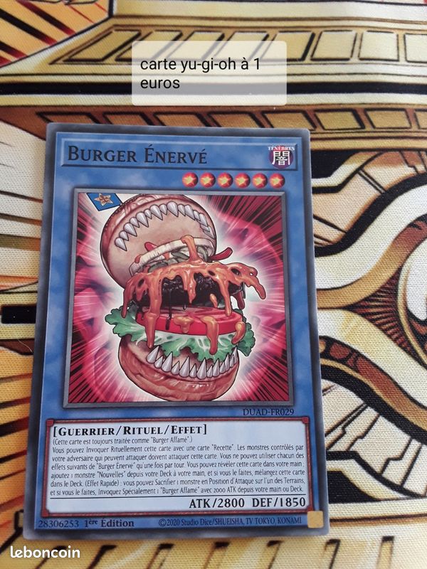 burger yugioh card Yugioh OCG Card Back Holo Sleeves - Blue main image 0