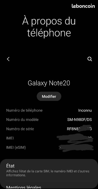 Samsung Note20 5g 256go Or rose (image 2)