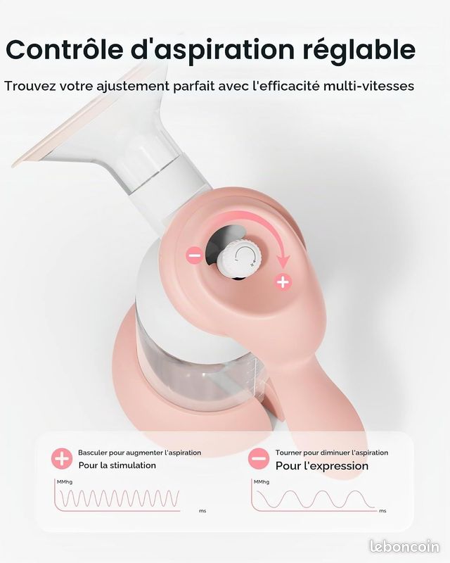 Tire-Lait Manuel Aspiration Réglable avec biberon indiquant la température*NEUF (image 2)