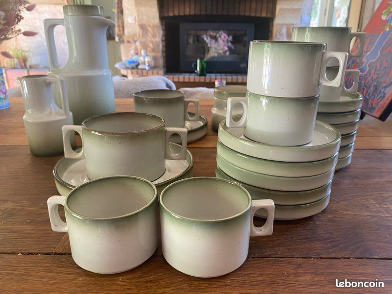 Service vintage en Grès de Brenne – Grès de France – Vert céladon (image 8)