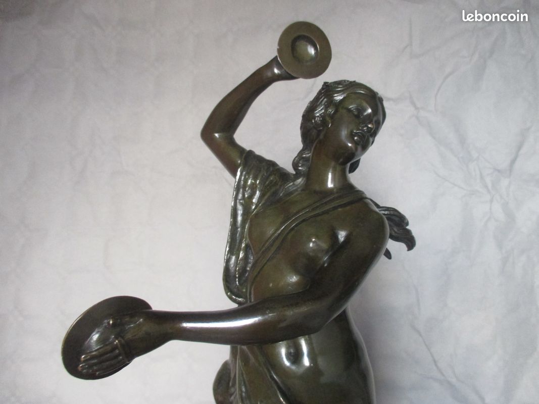 Ancienne sculpture bronze "Danseuse aux cymbales" (image 18)