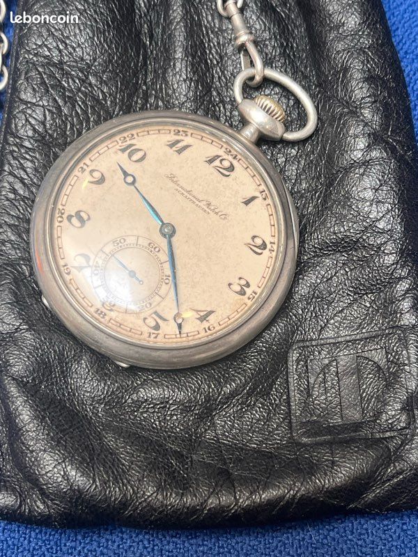 Montre De Poche Suisse Antique IWC Schaffhausen - Argent - Mécanique - Sans Cadran