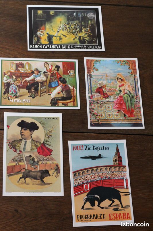 Carte postale ancienne CORRIDA DE TOROS tauromachie toreador suerte de