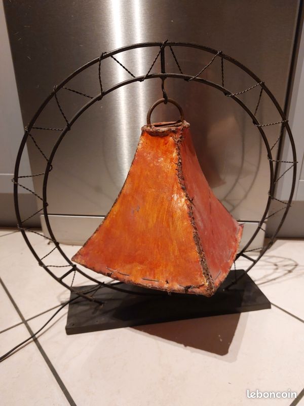 Magnifique lampe marocaine en cuir et métal (image 4)