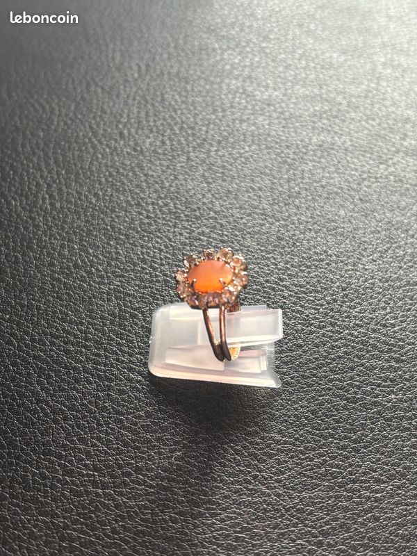 Bague Vintage Réglable - Cristal Diamant Sur Argent - Bijou Ancien - Occasion