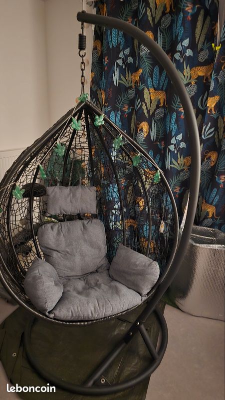 Fauteuil suspendu Œuf Couleur noir (image 4)