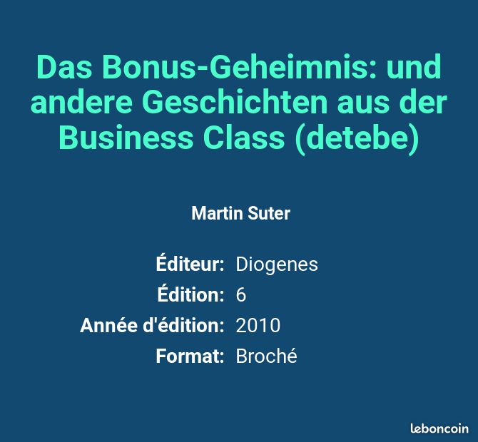 Das Bonus-Geheimnis: und andere Geschichten aus der Business Class (detebe) - Martin Suter (image 2)