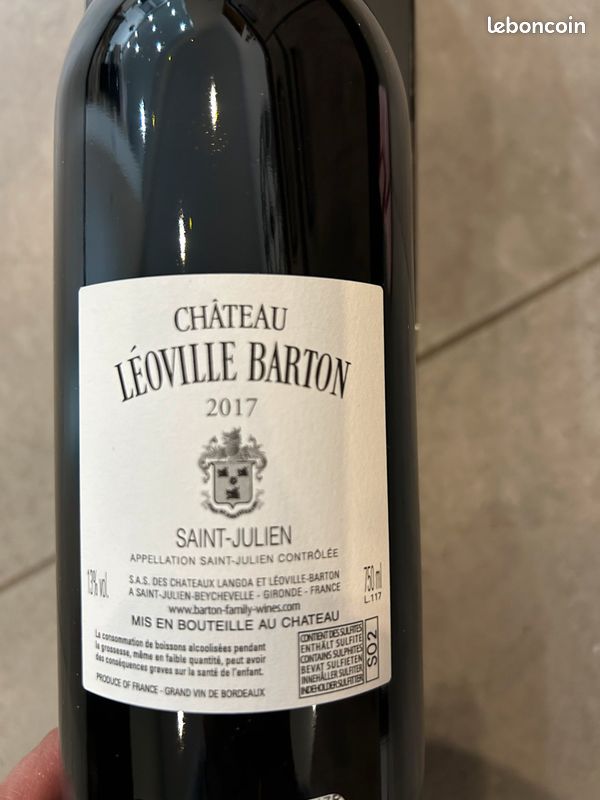 Vin rouge saint Julien 2017 château leoville Barton (image 6)