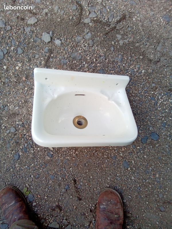 Petit lavabo vintage avec porte savon décoré (image 1)