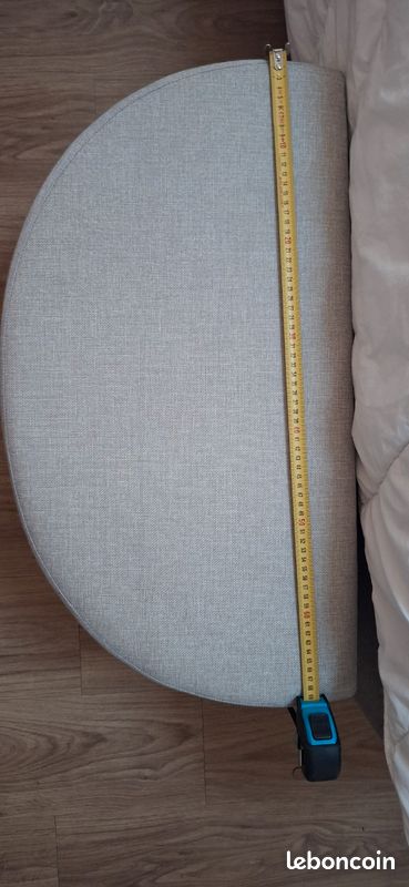 Pouf coffre demi-lune gris (image 3)