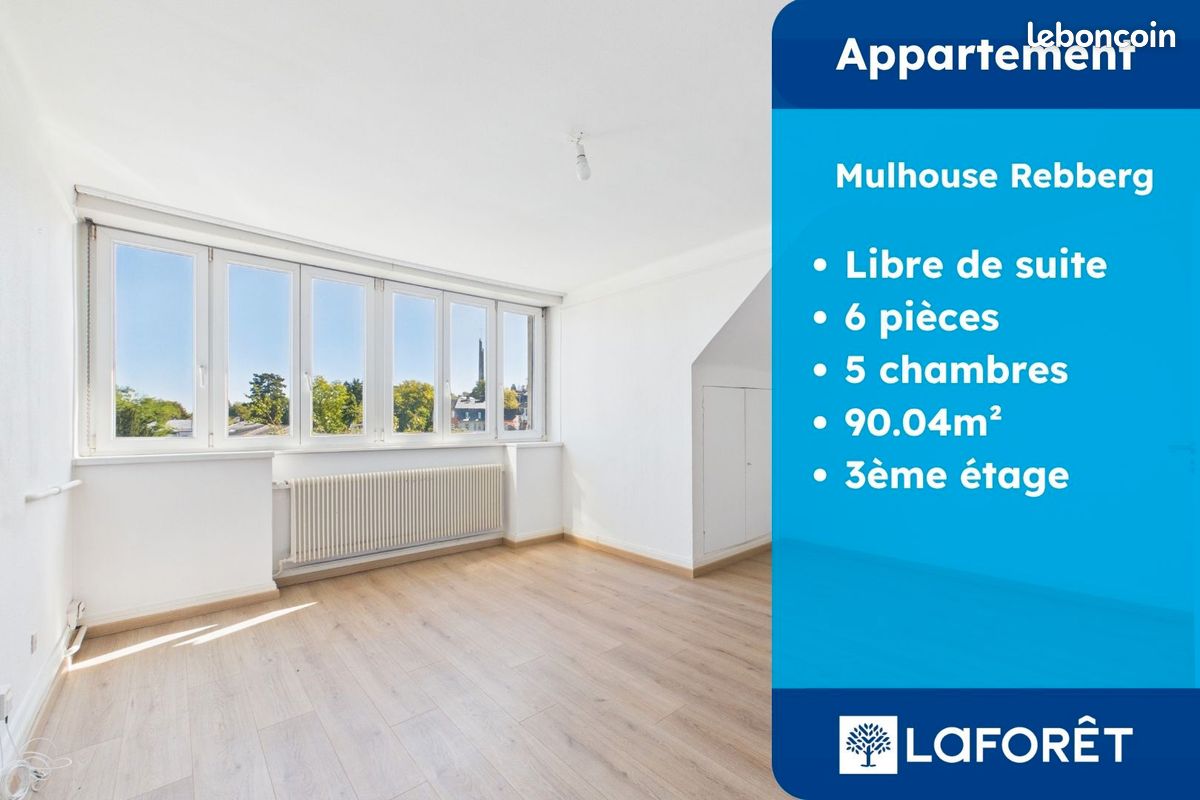 Appartement 6 pièces 90 m² · à Mulhouse · 90 m² · 980 €/mois