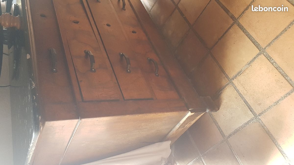 Commode bois avec marbre (image 2)