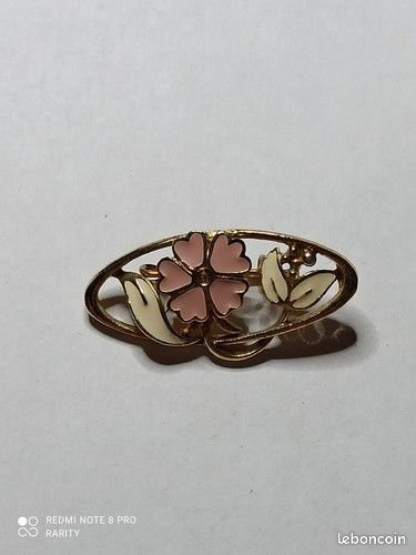 Broche Vintage Dorée - Motif Fleurs Années 70/80 - Bijou Rétro - Occasion