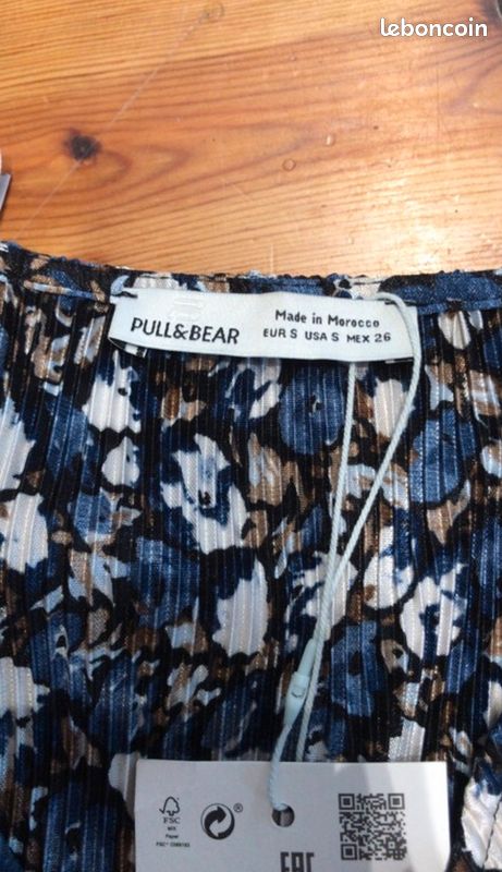 Robe courte bleue fleurs Pull&Bear belifana95 (image 6)