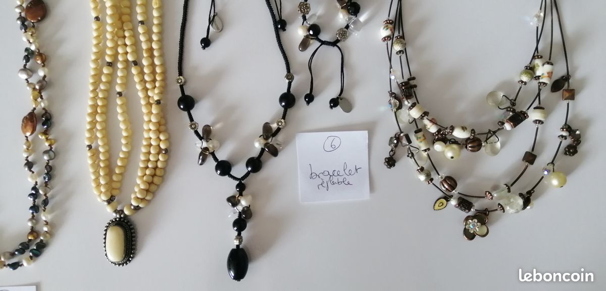 Colliers vintage en pierres naturelles / breloques (image 3)