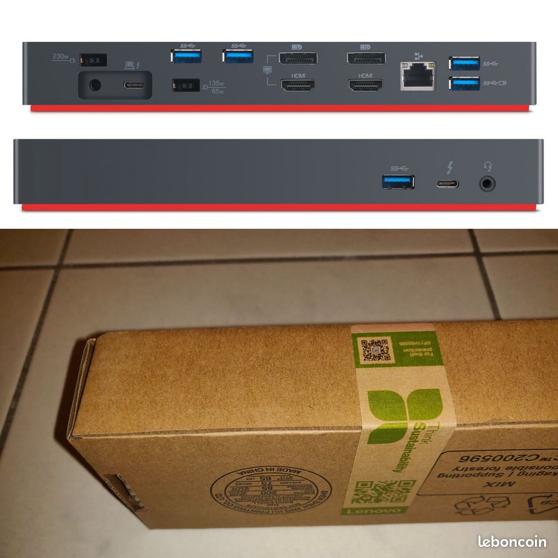 ThinkPad Thunderbolt 3 Dock Gen 2 – Station D’accueil USB-C (40AN), Neuve