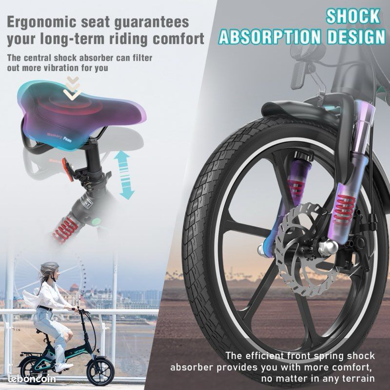 Vélo électrique HITWAY BK2 – 45 km autonomie, moteur 250W (image 3)