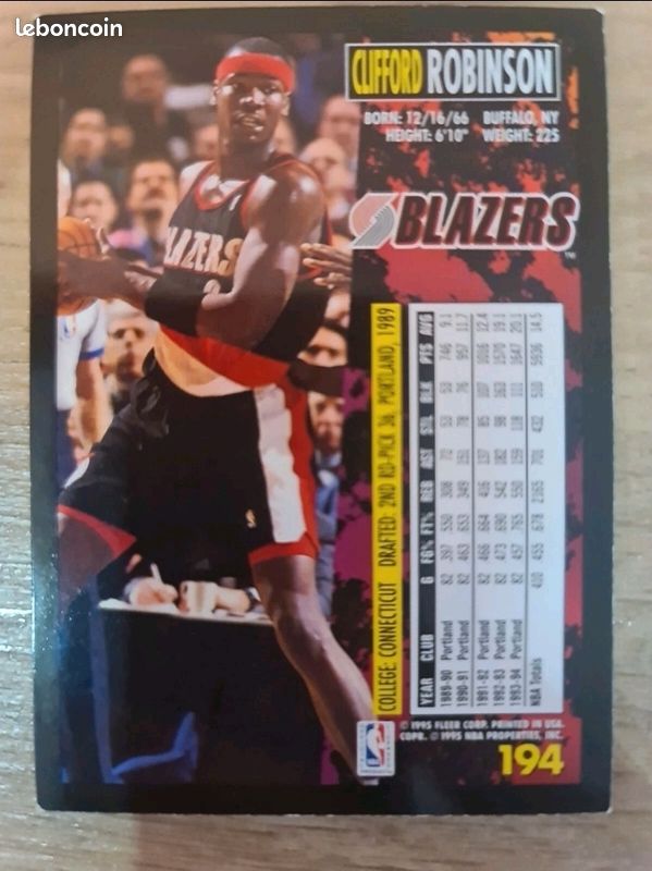Carte Fleer Collection Basketball 🏀 1994 1995 Blazers #194
