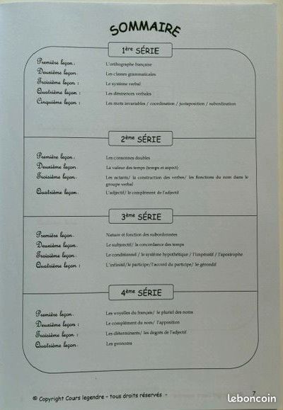 Cours Legendre Orthographe et Grammaire Seconde (image 3)