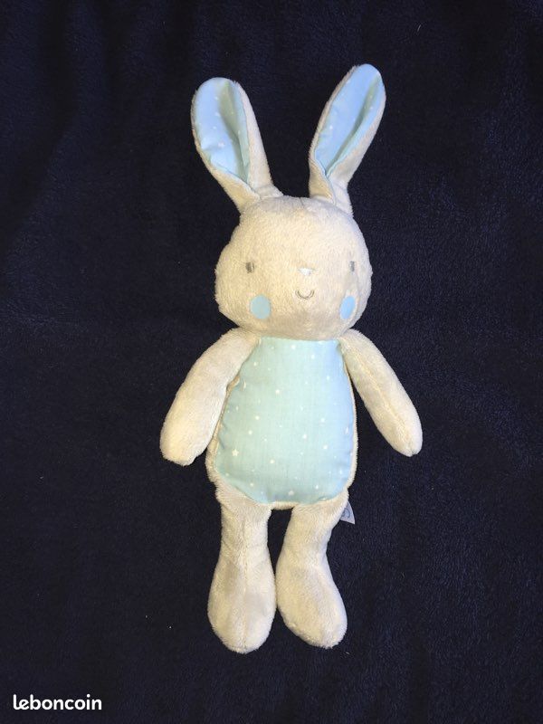 Doudou lapin bleu étoile klorane (image 1)