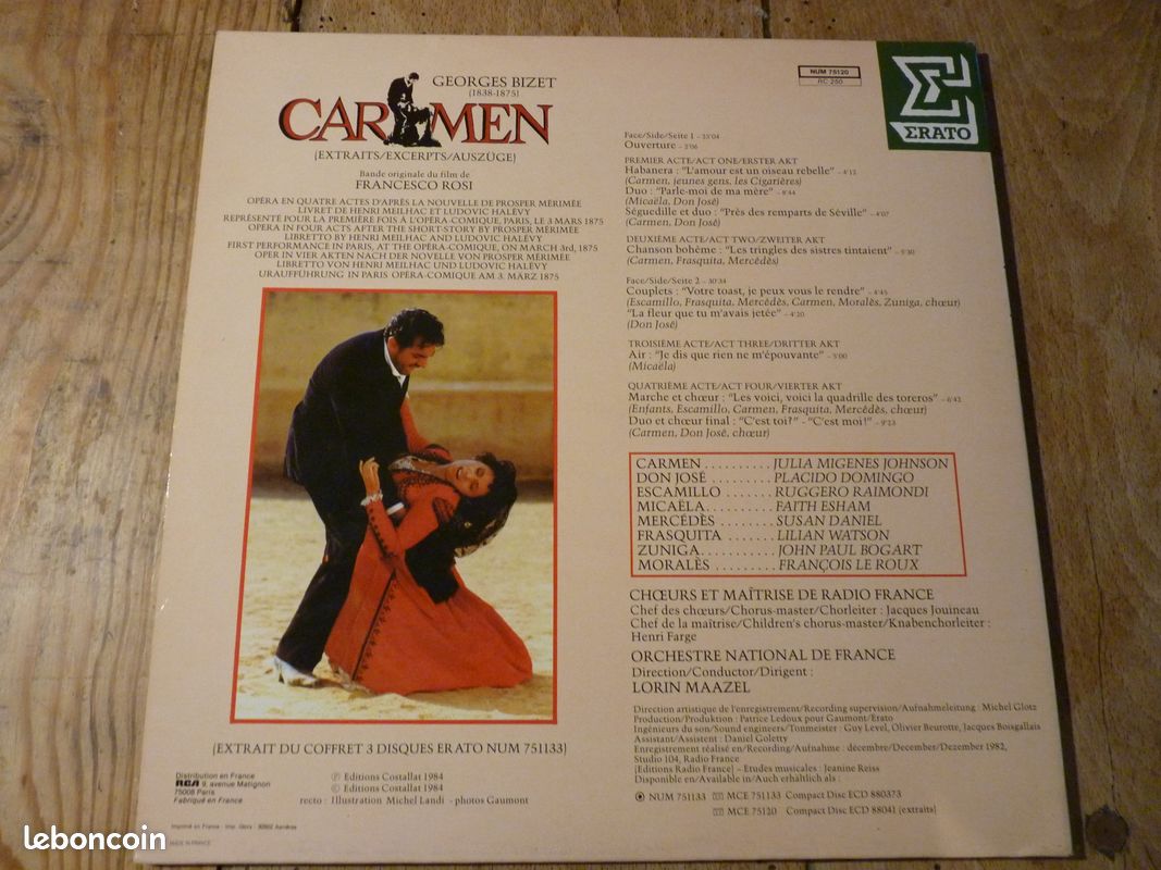 Vinyle 33 T CARMEN (image 2)