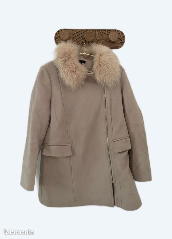 Manteau Trench Camel Beige - Taille 38 - Laine - Très Bon état Occasion