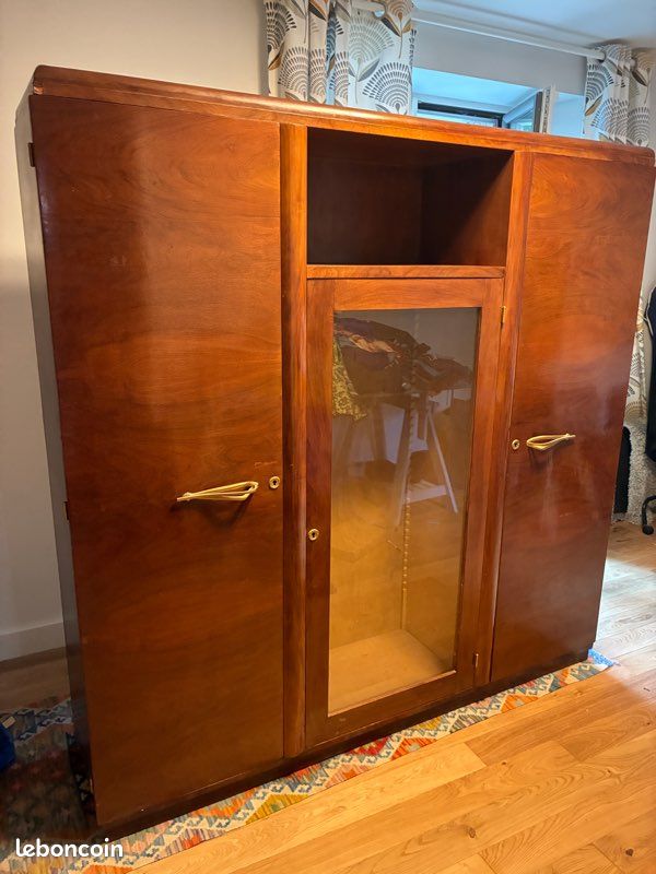 Armoire vitrine acajou vintage (image 1)
