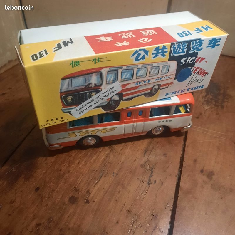Bus à Friction Joustra En Tôle Lithographiée - Modèle Holiday - Jouet Ancien