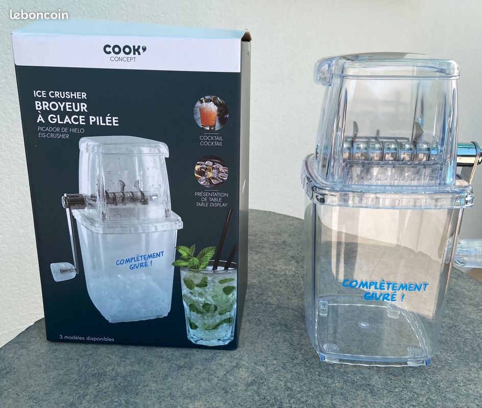 Broyeur à Glace Manuelle Cook Concept - Pileur à Glace Transparent | Pour Cocktails Et Smoothies