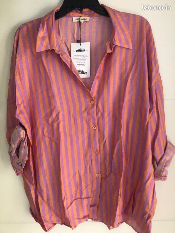 Chemise rayée rose grain de malice Vêtements