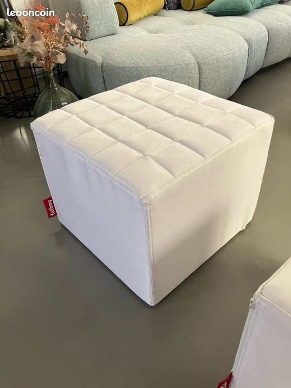 Pour / siège Fatboy en Forme de Cube matelassé , blanc 60 x 60 x 72 cm (image 2)
