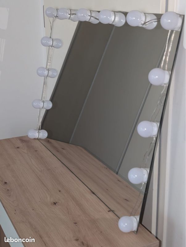 Coiffeuse avec miroir + Led (image 3)