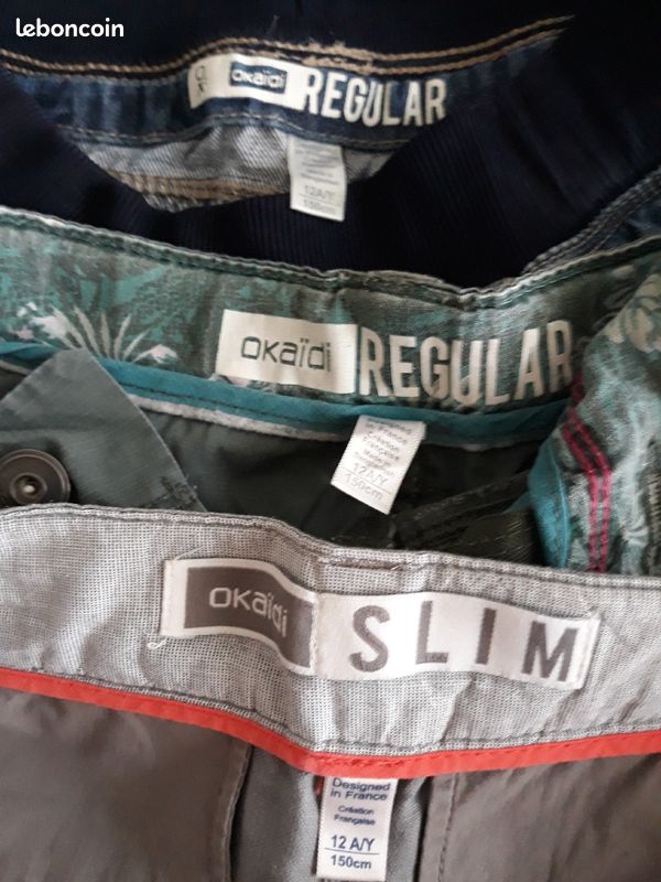 Lot de 3 jeans/bermuda, 12ans, garcon (image 2)
