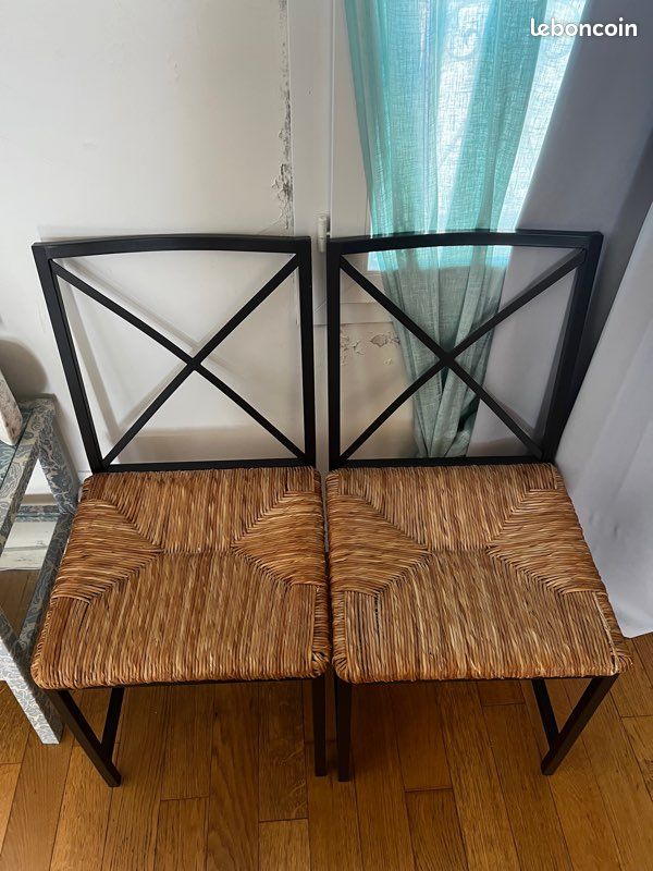 Lot de 3 Chaise rotain (image 1)