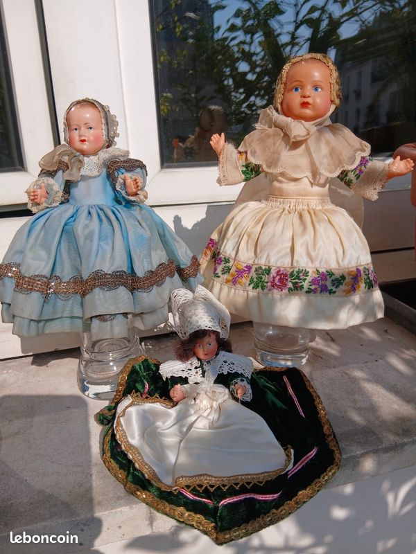 Lot De 15 Petites Poupées Anciennes - Années 1970 - Occasion