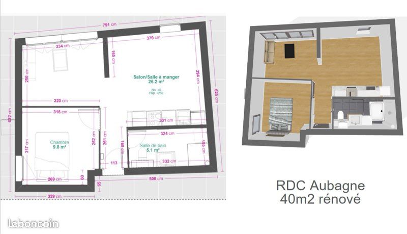 Appartement 3 pièces 41 m² · à Aubagne · 41 m² · 159 000 €