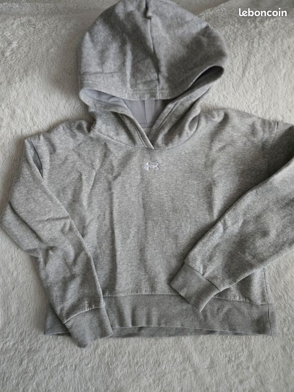 Sweat under armour neuf gris chiné- 12 ans- taille 159 à 160 cm (image 1)