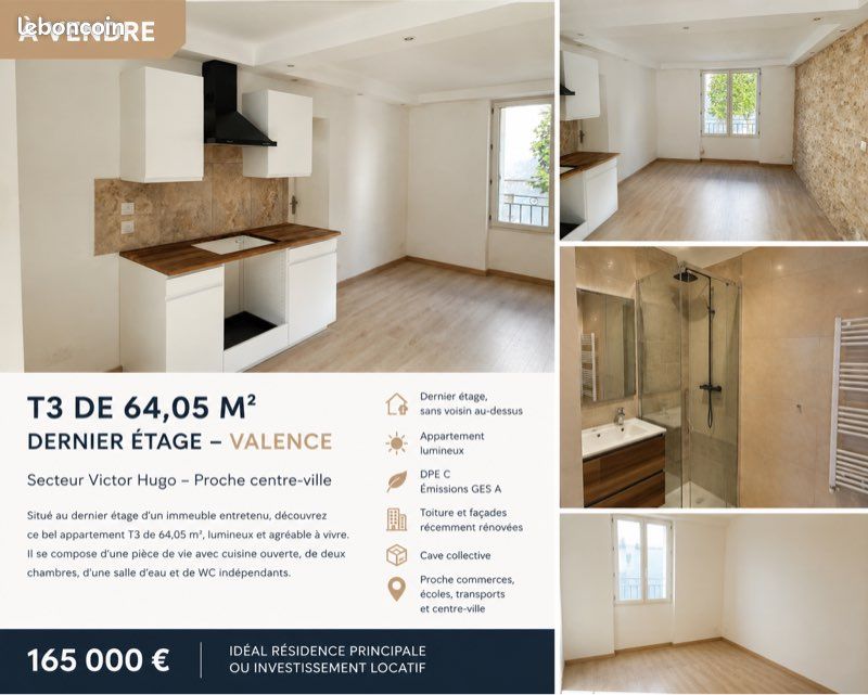 Appartement 3 pièces 65 m² · à Valence · 65 m² · 154 800 €
