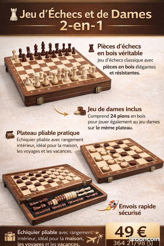 Grands Classiques / jeu tactique / Jeu De Dames Magnétique - Coffret