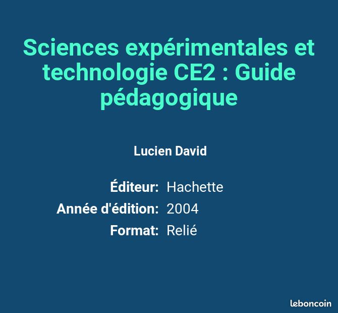 Sciences expérimentales et technologie CE2 : Guide pédagogique - Lucien David, Marie-Christin... (image 2)